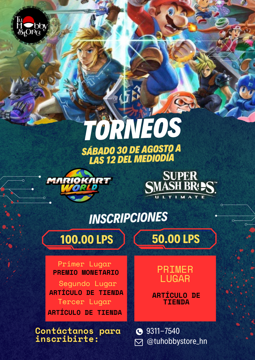 Torneo Mario Kart World y Super Smash Bros - Sabado 30 de Agosto 2025