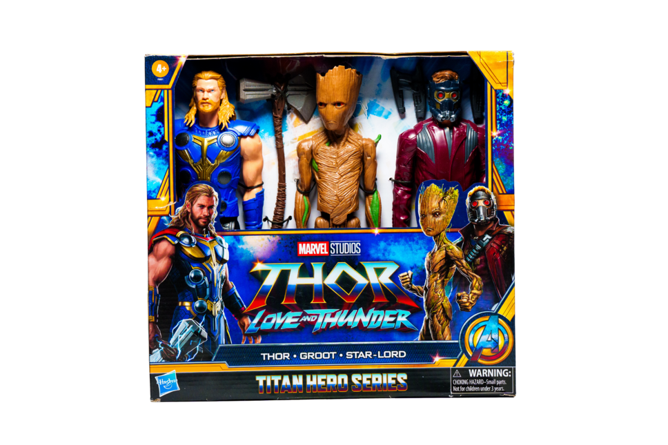 MARVEL - HASBRO - TITAN FIGURE SERIES - THOR, GROOT Y STAR-LORD
